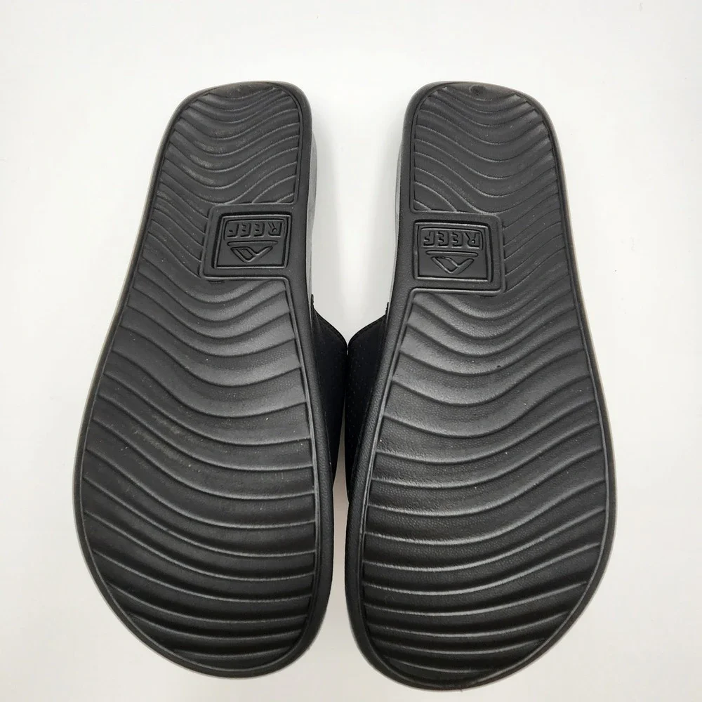 Reef One Slide Mens Black Sandals Athletic Beach Pool Water Shoes Size 11